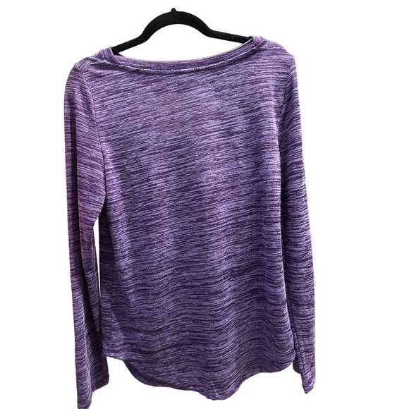 Juicy Couture women’s size XL purple space dye long sleeve cut out front top - Picture 2 of 5
